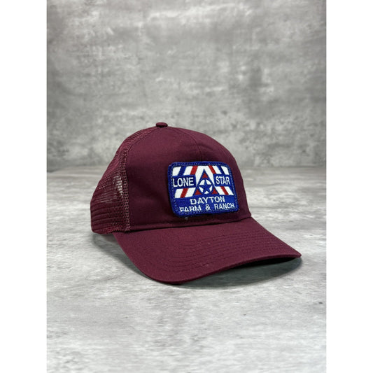 Vintage 80s Lone Star Farm & Ranch Embroidered Patch Trucker Snapback Hat OSFA