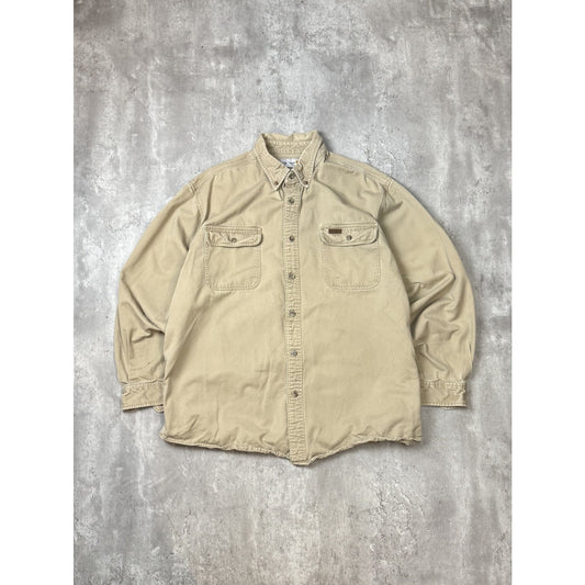 Vintage 90s Carhartt Workwear Double Pocket Long Sleeve Button Up Shirt Sz XL
