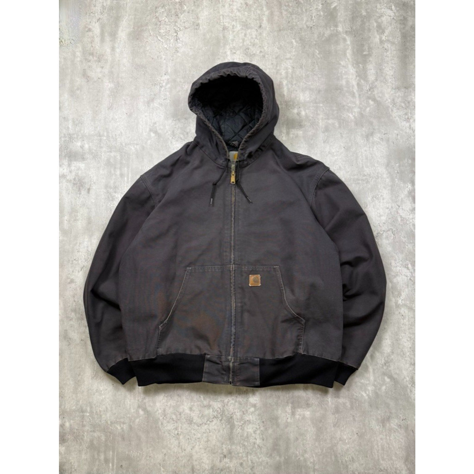 Vintage Carhartt Canvas Workwear Quilted Lined Active Bomber Jacket Size 2XL