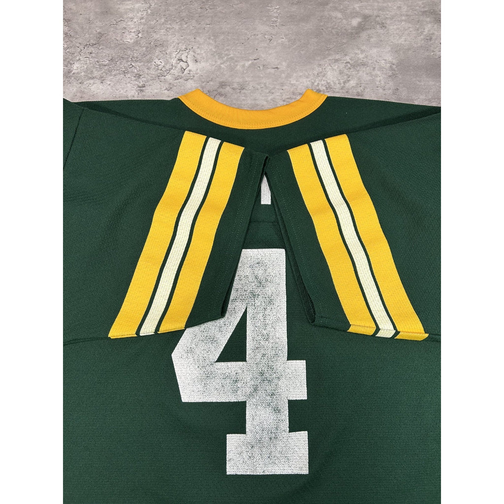 Vintage 90s Brett Favre #4 Green Bay Packers NFL Logo 7 Jersey Size Large Green