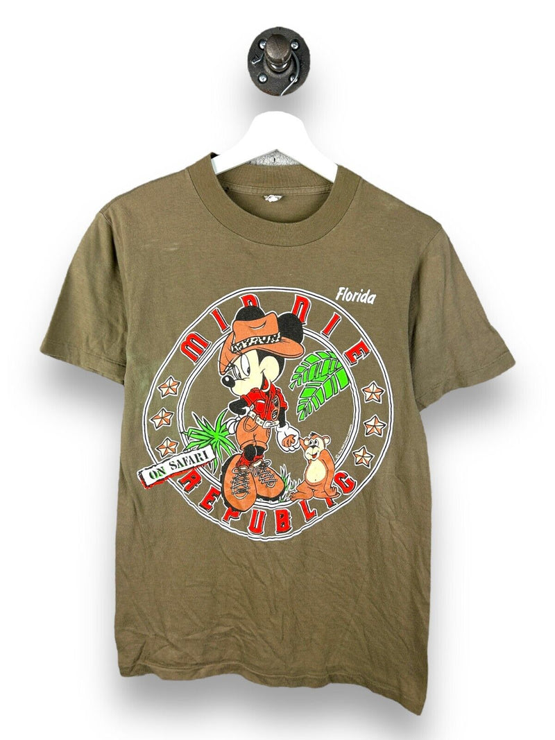 Vintage 80s Disney Minnie Mouse On Safari Florida Graphic T-Shirt Size Medium