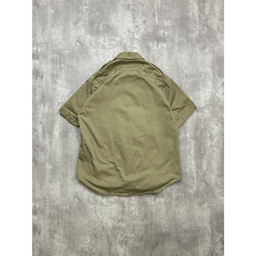 Vintage 1960s US Army Khaki Short Sleeve Button Up Shirt Size Medium
