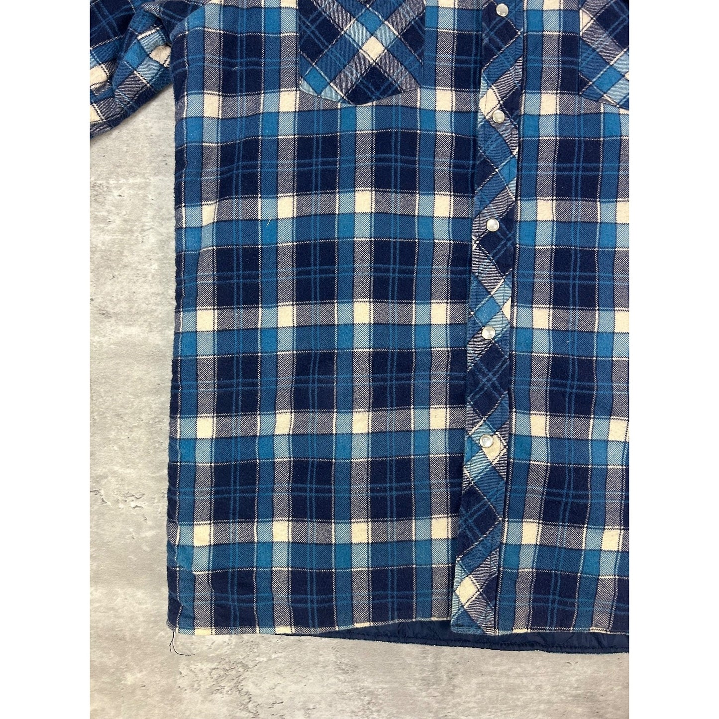 Vintage 90s Quilted Lined Plaid Double Pocket Jacket Size Large