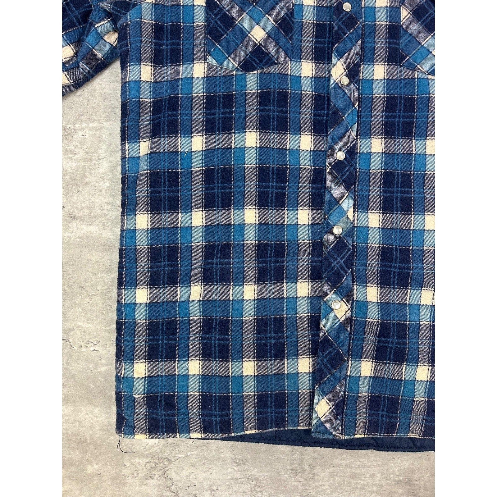 Vintage 90s Quilted Lined Plaid Double Pocket Jacket Size Large
