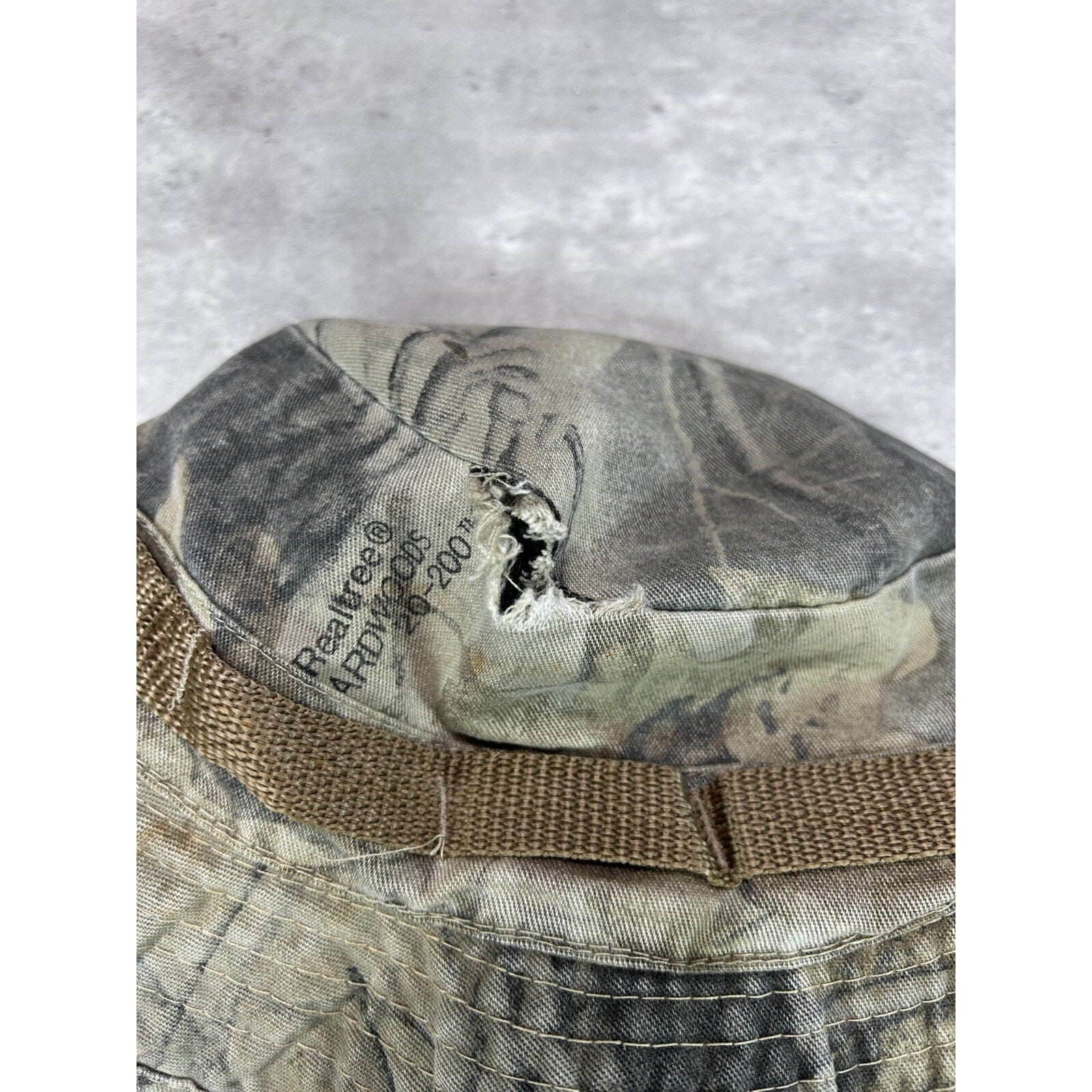 Vintage 90s Gore-Tex Hunting Camo Outdoors Bucket Hat OSFA Green/Brown