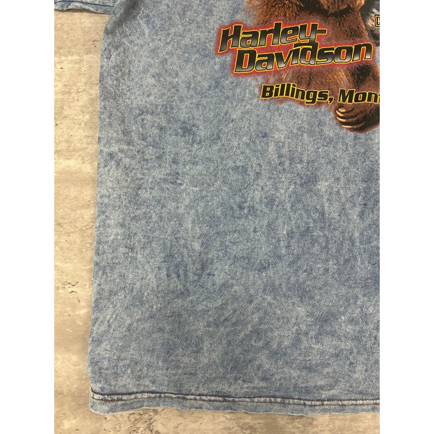 Vintage Harley Davidson Montana Bear Graphic Tye Dye T-Shirt Size XL