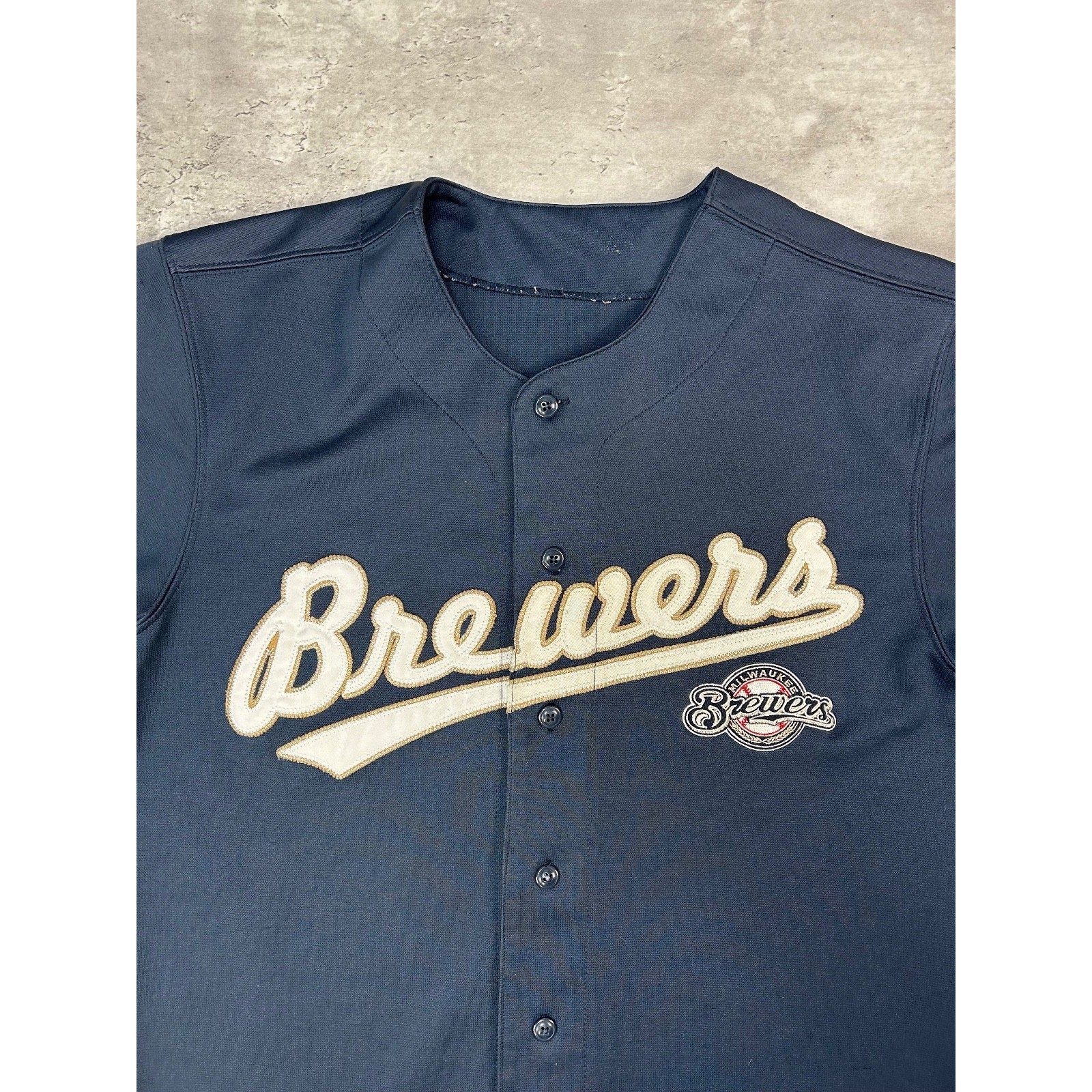 Vintage Milwaukee Brewers MLB Stitched Baseball Jersey Size Large