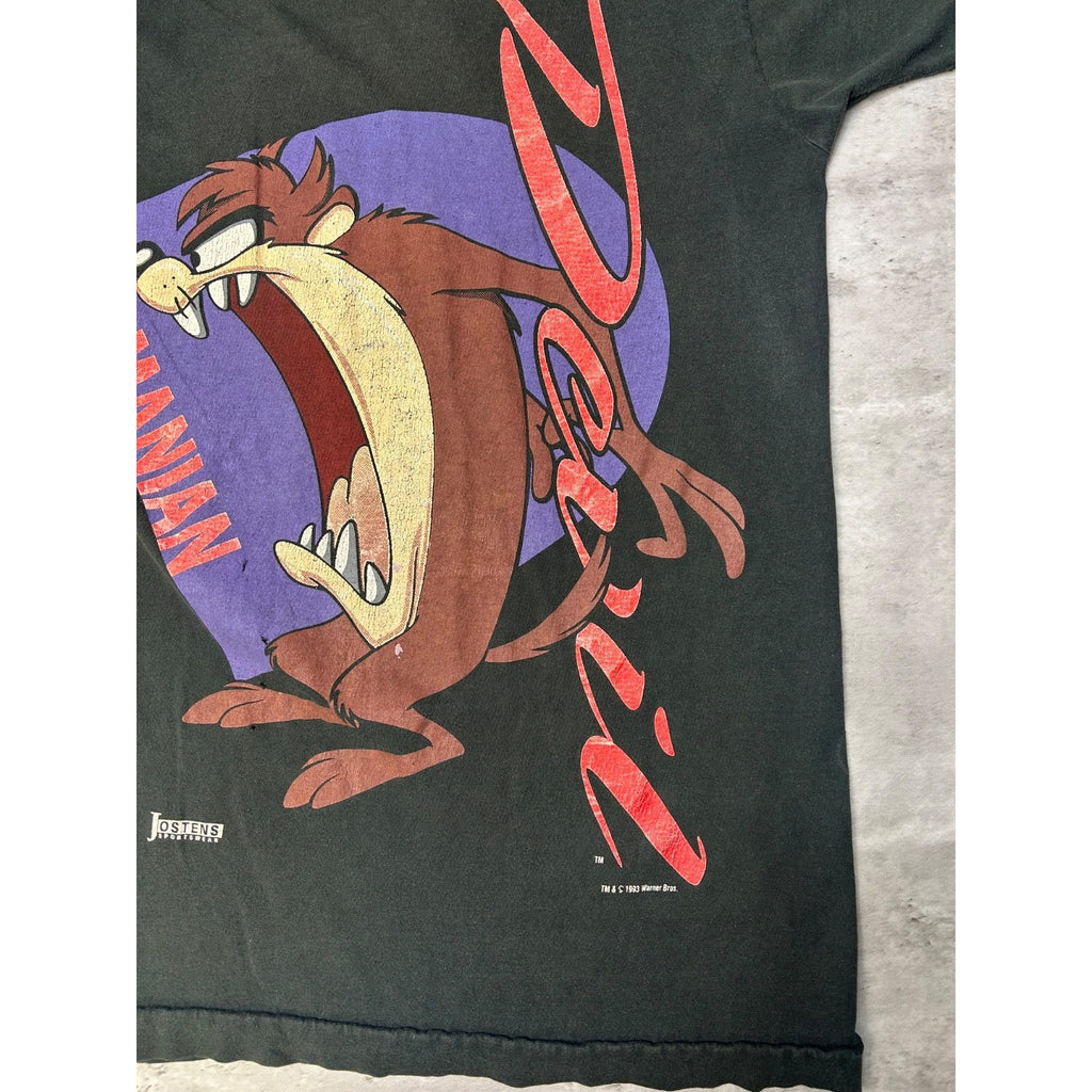 Vintage 1993 Looney Tunes Taz Cartoon Graphic Tv Show Promo T-Shirt Size Large