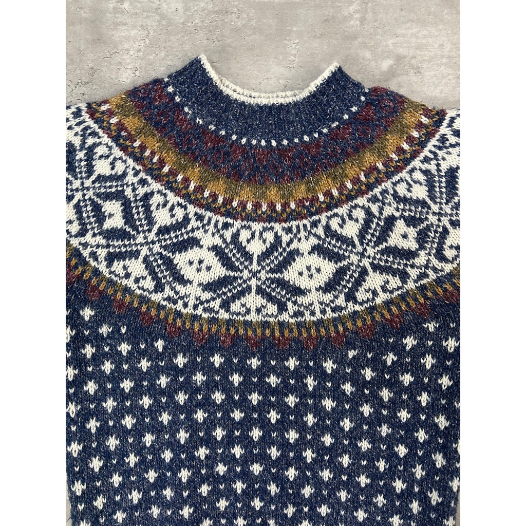 Vintage 80s/90s Abstract Striped Knit Grandma Sweater Size Medium