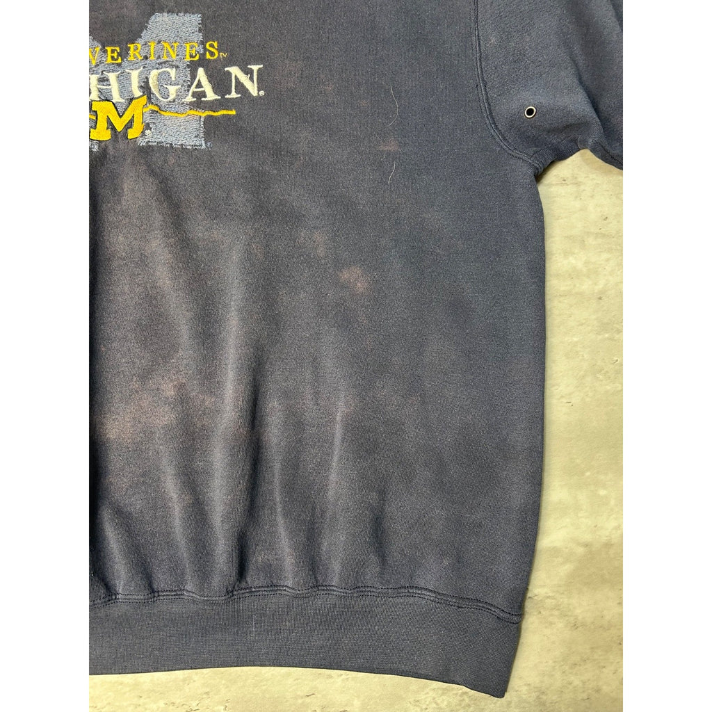 Vintage 90s Michigan Wolverines NCAA Embroidered Spellout Sweatshirt Size 2XL
