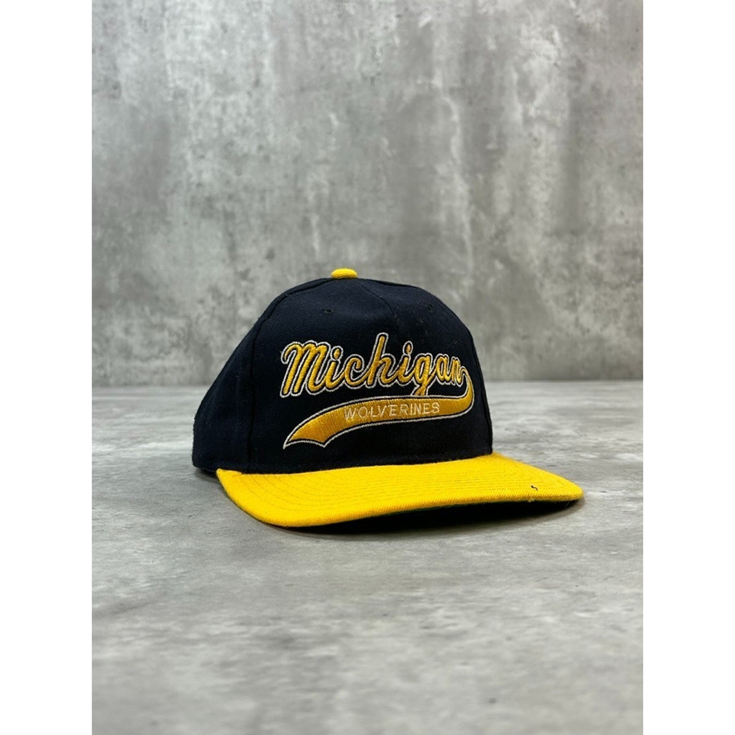 Vintage 90s Michigan Wolverines NCAA Starter Tailsweep Snapback Hat OSFA