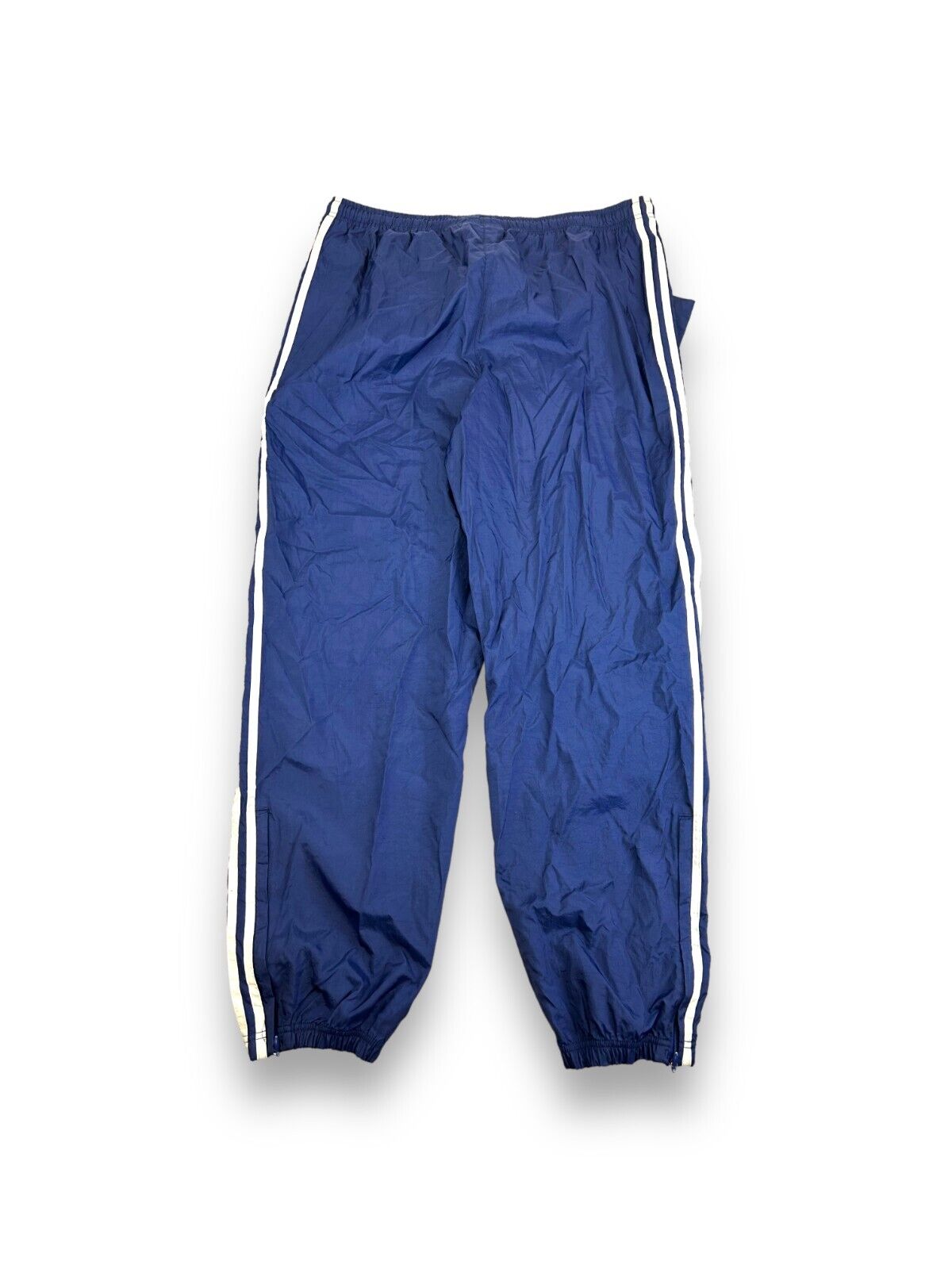 Vintage 90s Adidas Embroidered Logo Nylon Track Pants Size L 37W Blue