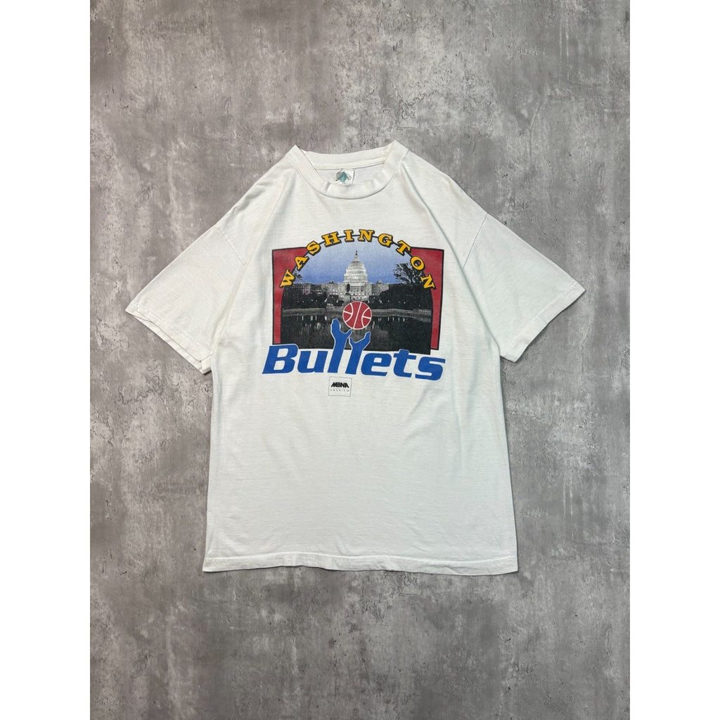 Vintage Washington Bullets NBa Spellout Basketball Graphic T-Shirt Size XL