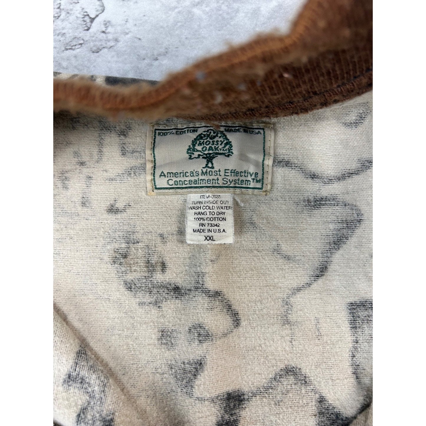 Vintage 80s/90s Mossy Oak Break Up Tree Camo HUnting Bomber Jacket Size 2XL