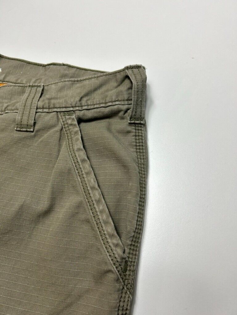 Carhartt Relaxed Fit Rip Stop Workwear Cargo Pants Size 37W Green