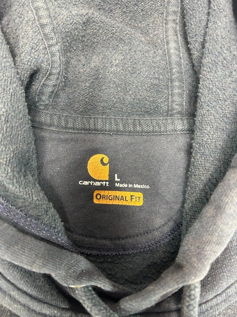 Carhartt Original Fit Embroidered Patch Hooded Workwear Sweatshirt Size Large