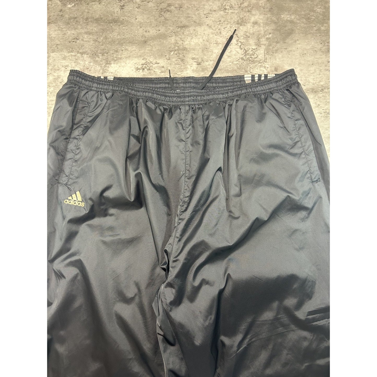 Vintage 2000s Adidas Embroidered Logo Nylon Track Pants Size 3XL Black