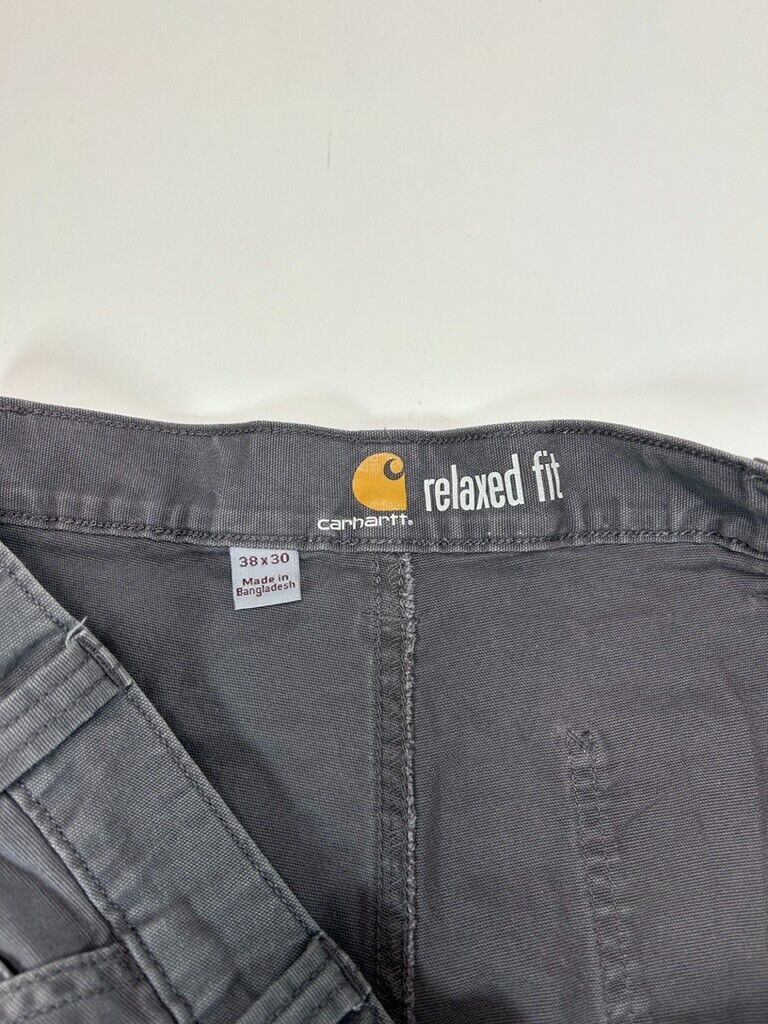 Carhartt Relaxed Fit Canvas Work Wear Five Pocket Work Wear Pants Size 38W Gray