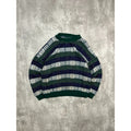 Vintage 90s Checkered Striped Print Pullover Knit Sweater Size Large