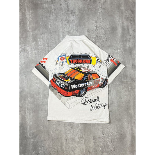 Vintage 1992 Darrell Waltrip Tough One Nascar All Over Print T-Shirt Size Medium