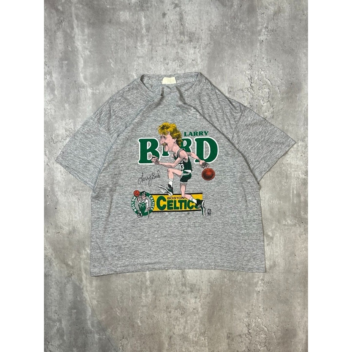 Vintage 80s Larry Bird #33 Boston Celtics Caricature Graphic T-Shirt Size XL