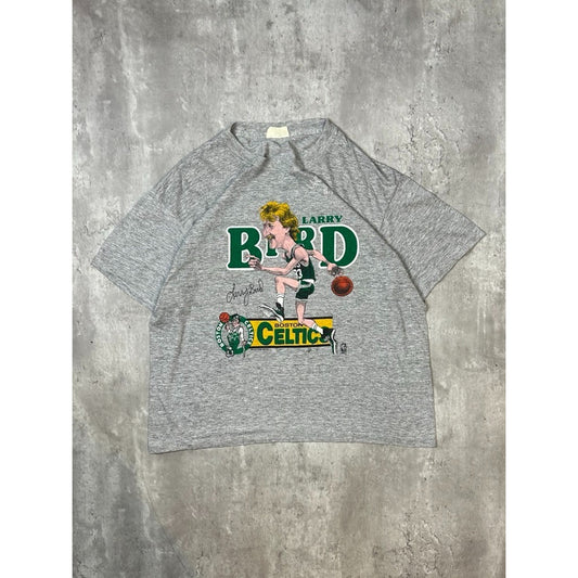 Vintage 80s Larry Bird #33 Boston Celtics Caricature Graphic T-Shirt Size XL