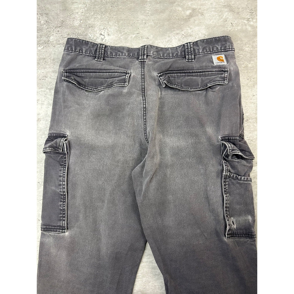Carhartt Relaxed Fit Canvas Workwear Gray Cargo Pants Size 35