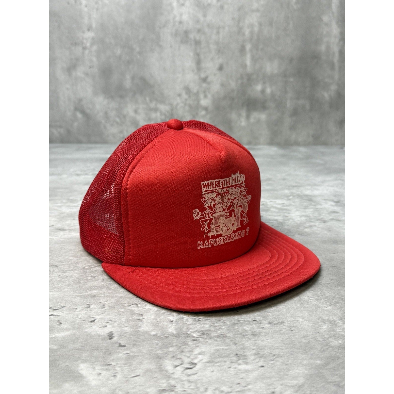 Vintage 80s/90s Where The Hell Is Kapuskasing? Destination Snapback Hat OSFA
