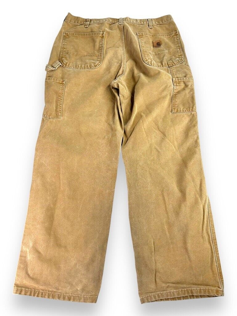 Vintage Carhartt Canvas Work Wear Carpenter Pants Size 34W Beige