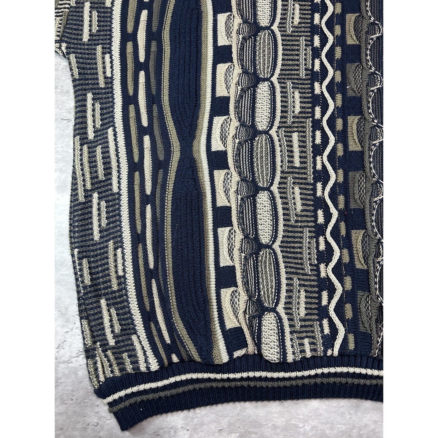 Vintage 90s Protege 3D Abstract Print Pullover Knit Sweater Size XL