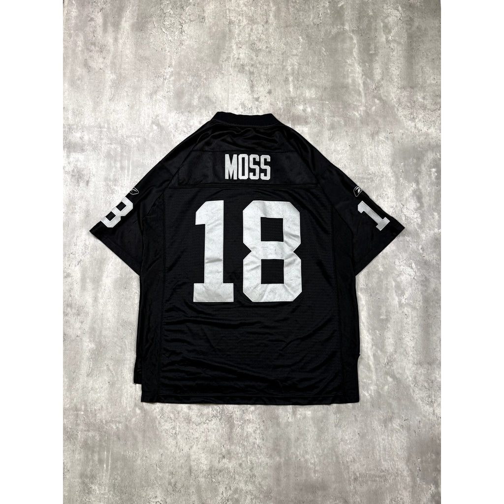 Vintage Randy Moss #18 Oakland Raiders NFL Reebok Football Jersey Size Large