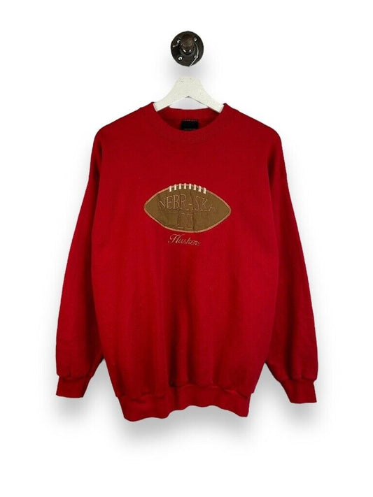 Vintage 90s Nebraska Cornhuskers NCAA Embroidered Football Sweatshirt Size Large