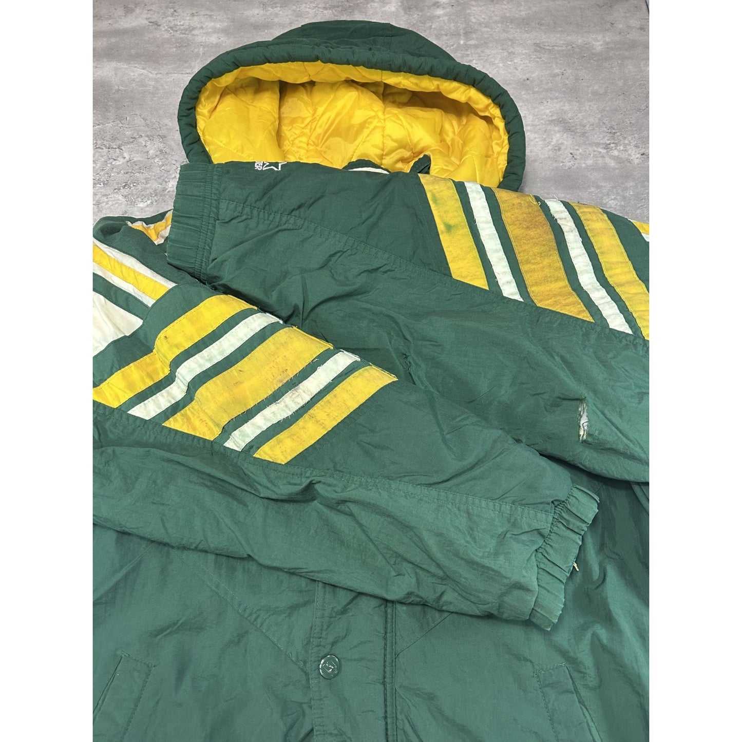 Vintage 90s Green Bay Packers NFL Embroidered Full Zip Starter Jacket Sz Medium