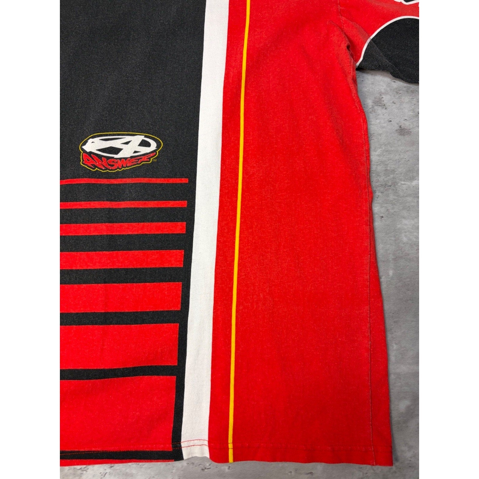 Vintage 90s Answer All Over Print Long Sleeve Motocross Jersey Size XL