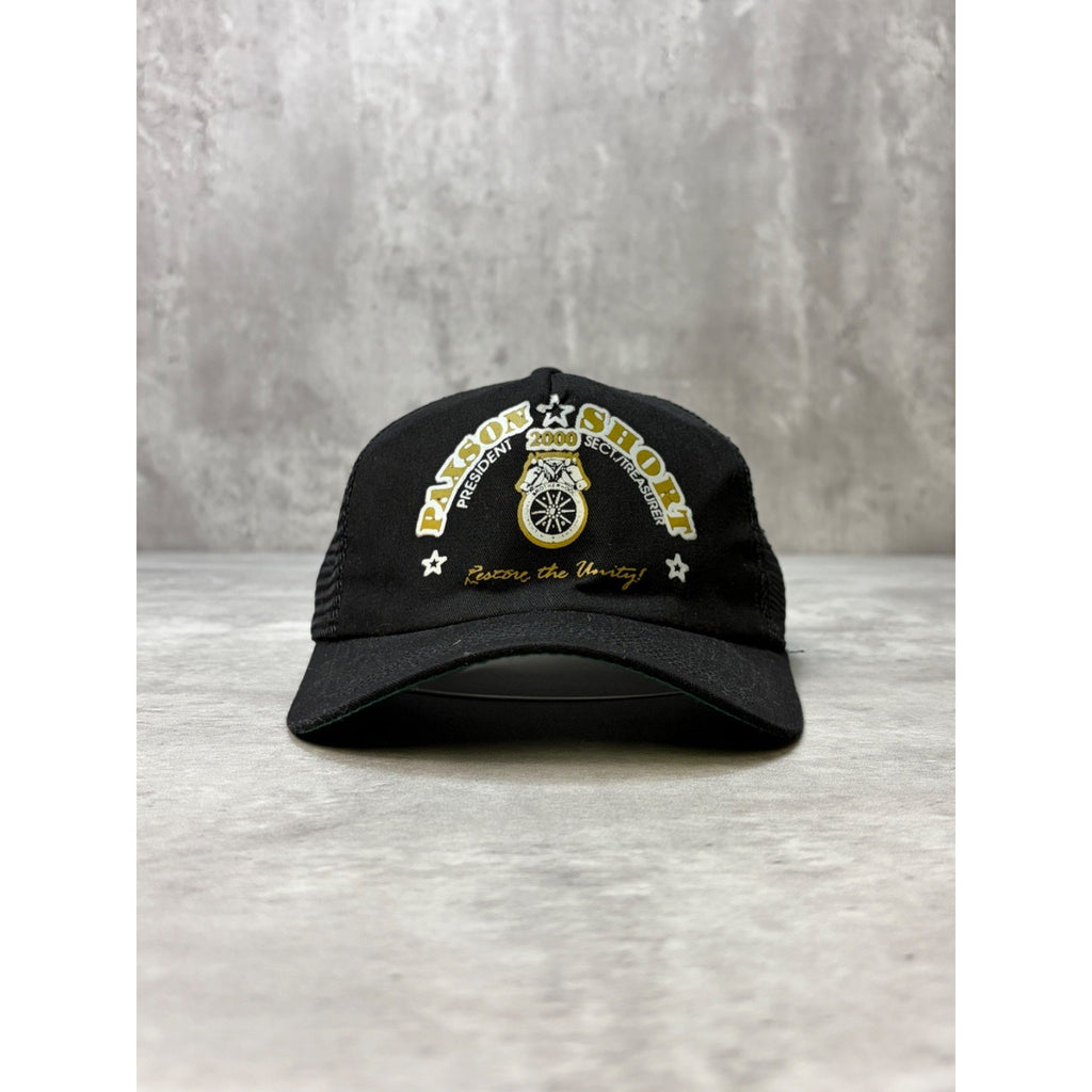 Vintage 2000 Paxson Short President Spellout Trucker Snapback Hat OSFA