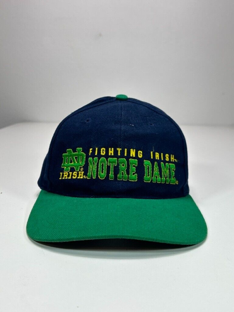 Vintage 90s Notre Dame Fighting Irish NCAA Embroidered Strapback Hat OSFA