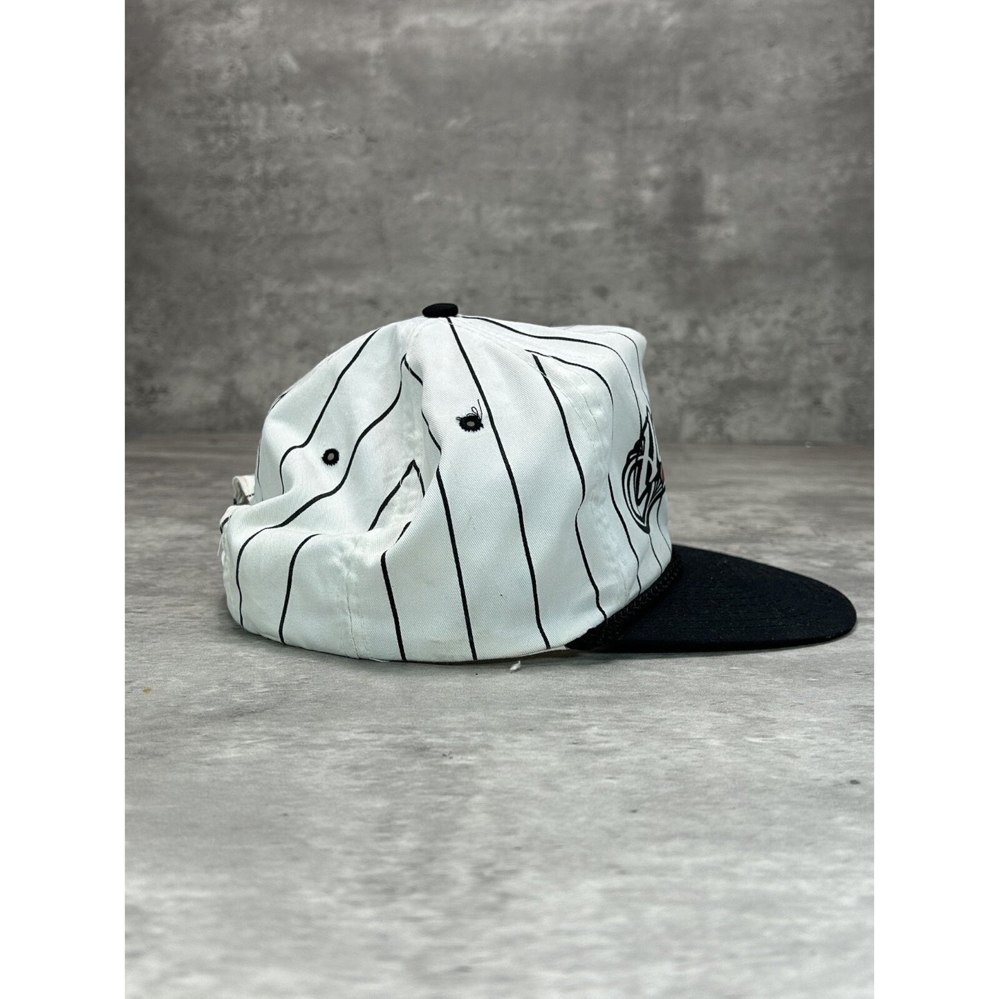 Vintage 80s/90s Heartland Food Co Graphic Spellout Pinstripe Snapback Hat OSFA