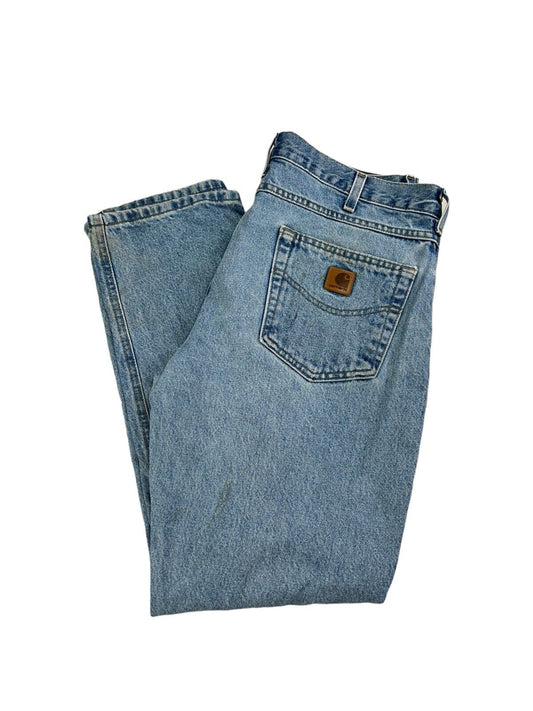 Vintage Carhartt Traditional Fit Light Wash Workwear Denim Pants Size 34 B18-STW