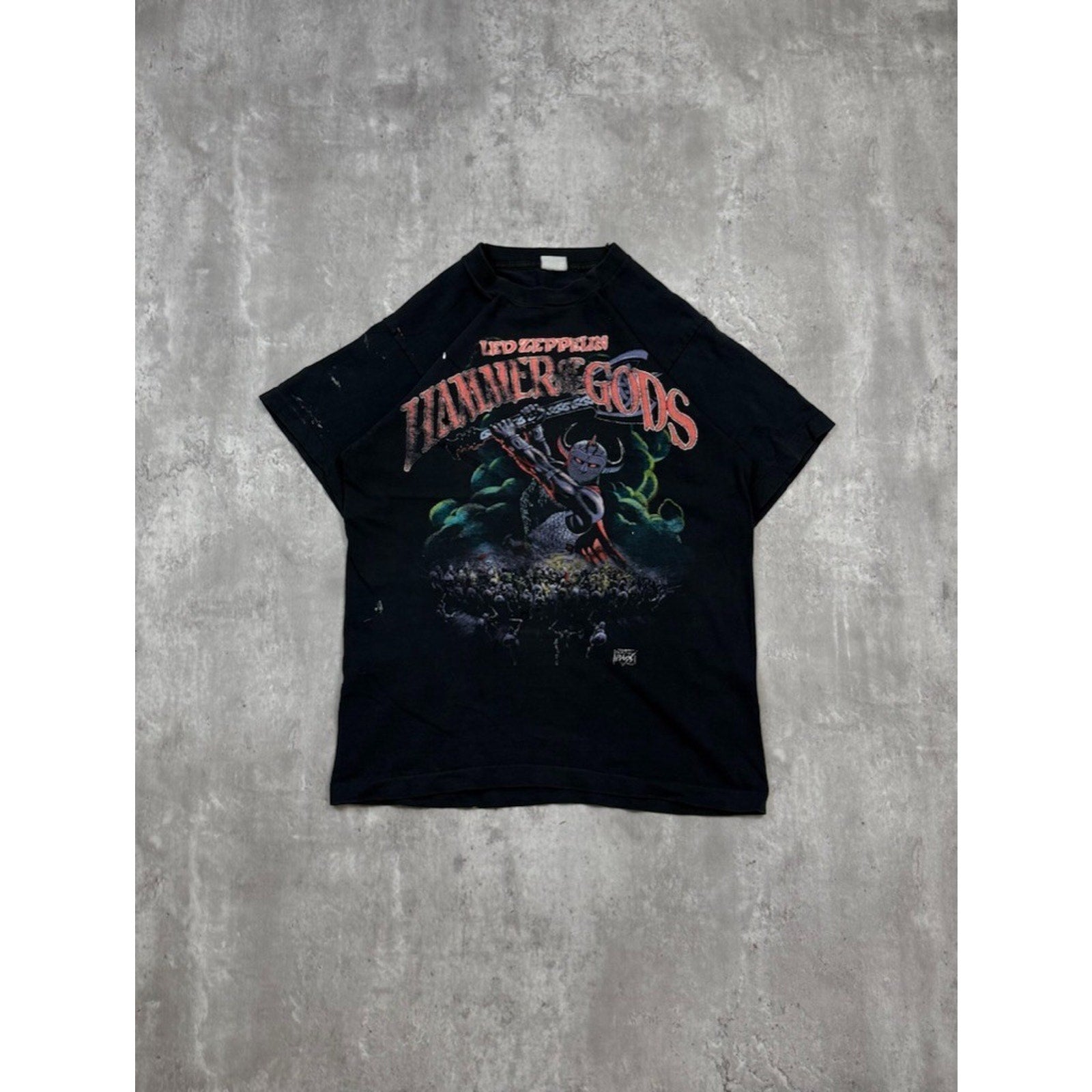 Vintage 90s Led Zeppelin Hammer Of The Gods Rock Music Band T-Shirt Size Medium