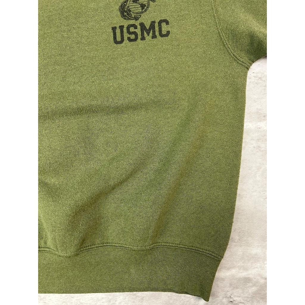 Vintage US Military USMC Graphic Crest Spellout Crewneck Sweatshirt Size Medium