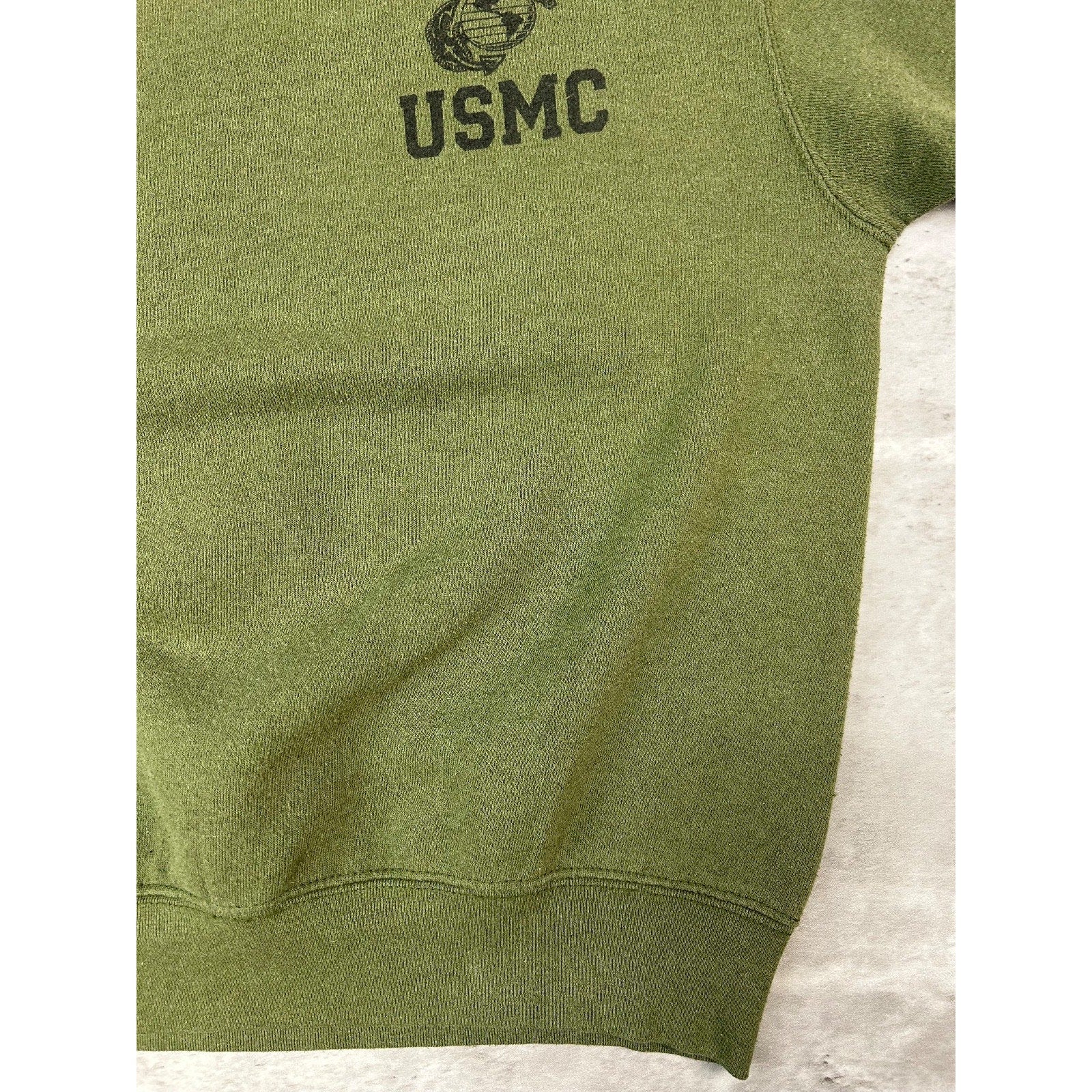 Vintage US Military USMC Graphic Crest Spellout Crewneck Sweatshirt Size Medium
