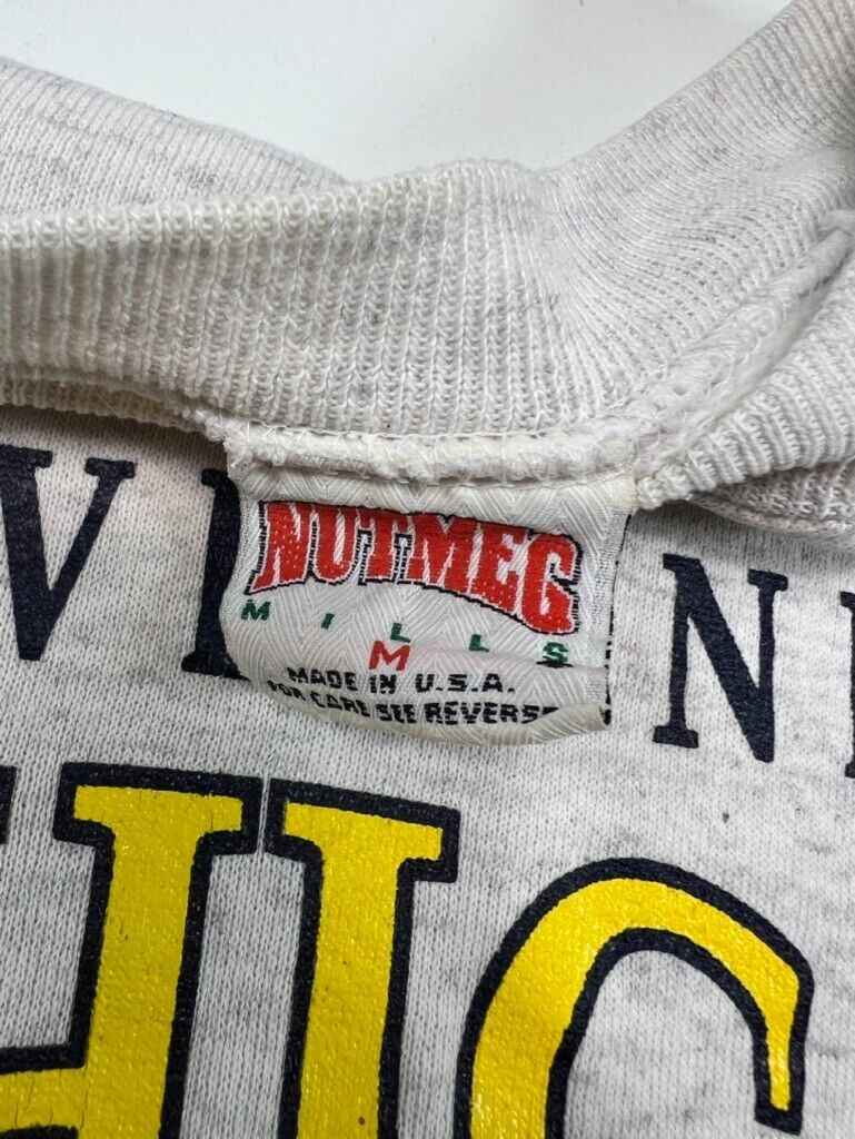 Vintage 90s Michigan Wolverines NCAA Nutmeg Crewneck Sweatshirt Size Medium