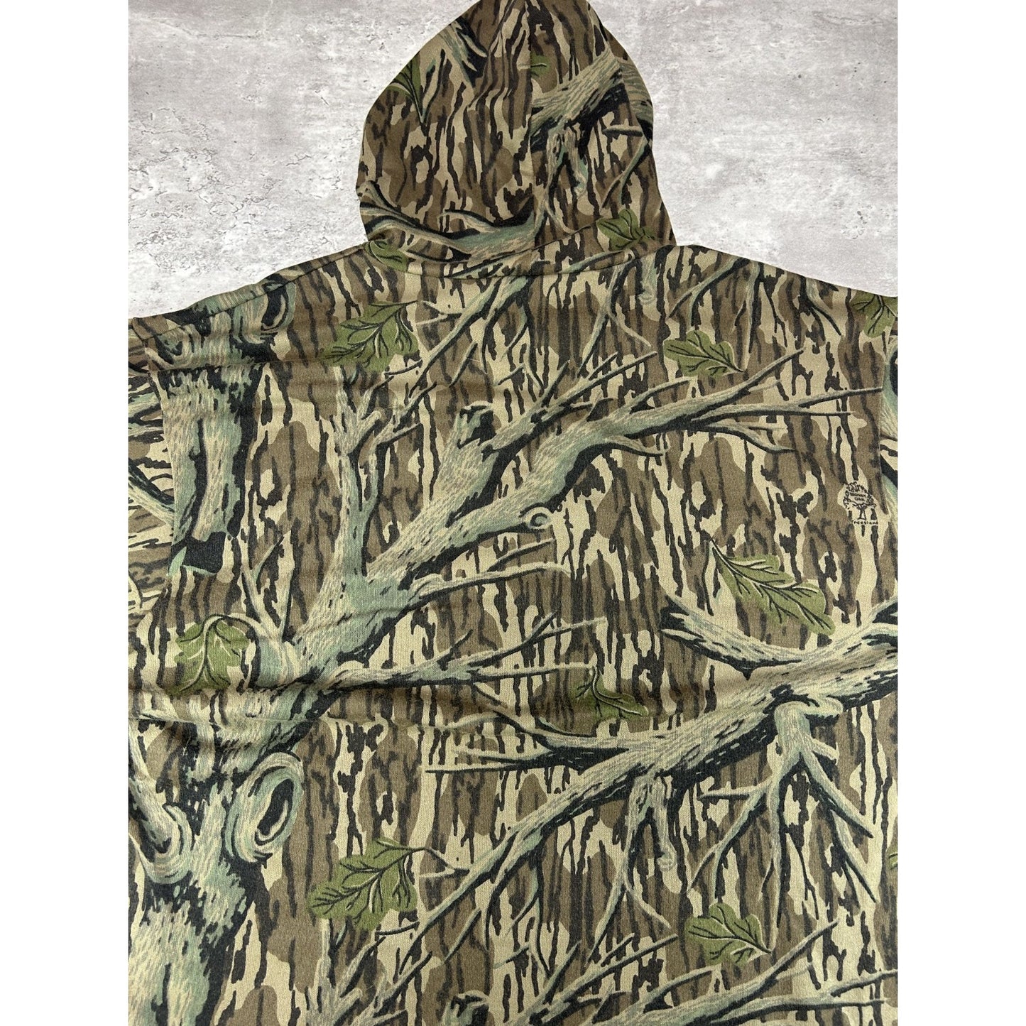 Vintage 80s/90s Muleskin Tree Camo Hunting Full Zip Hooded Sweatshirt Size XL