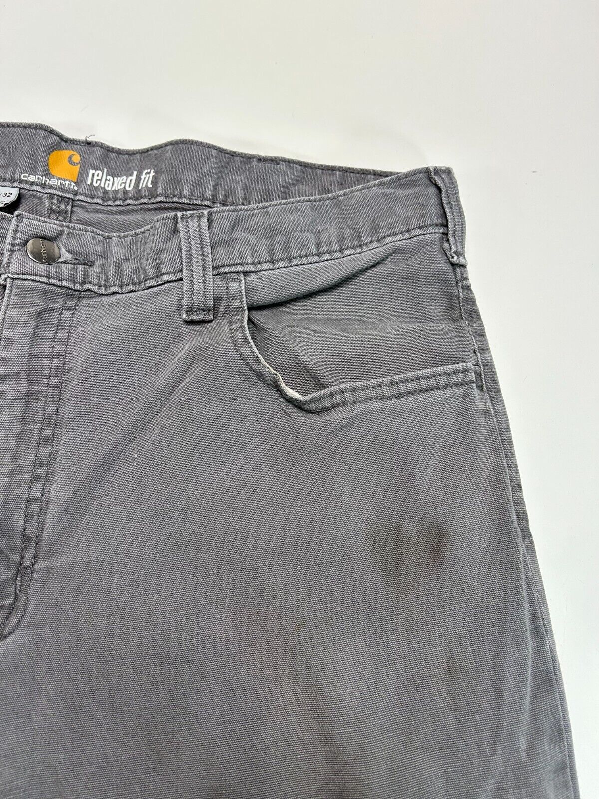 Carhartt Relaxed Fit Canvas Work Wear Five Pocket Pants Size 36W Gray