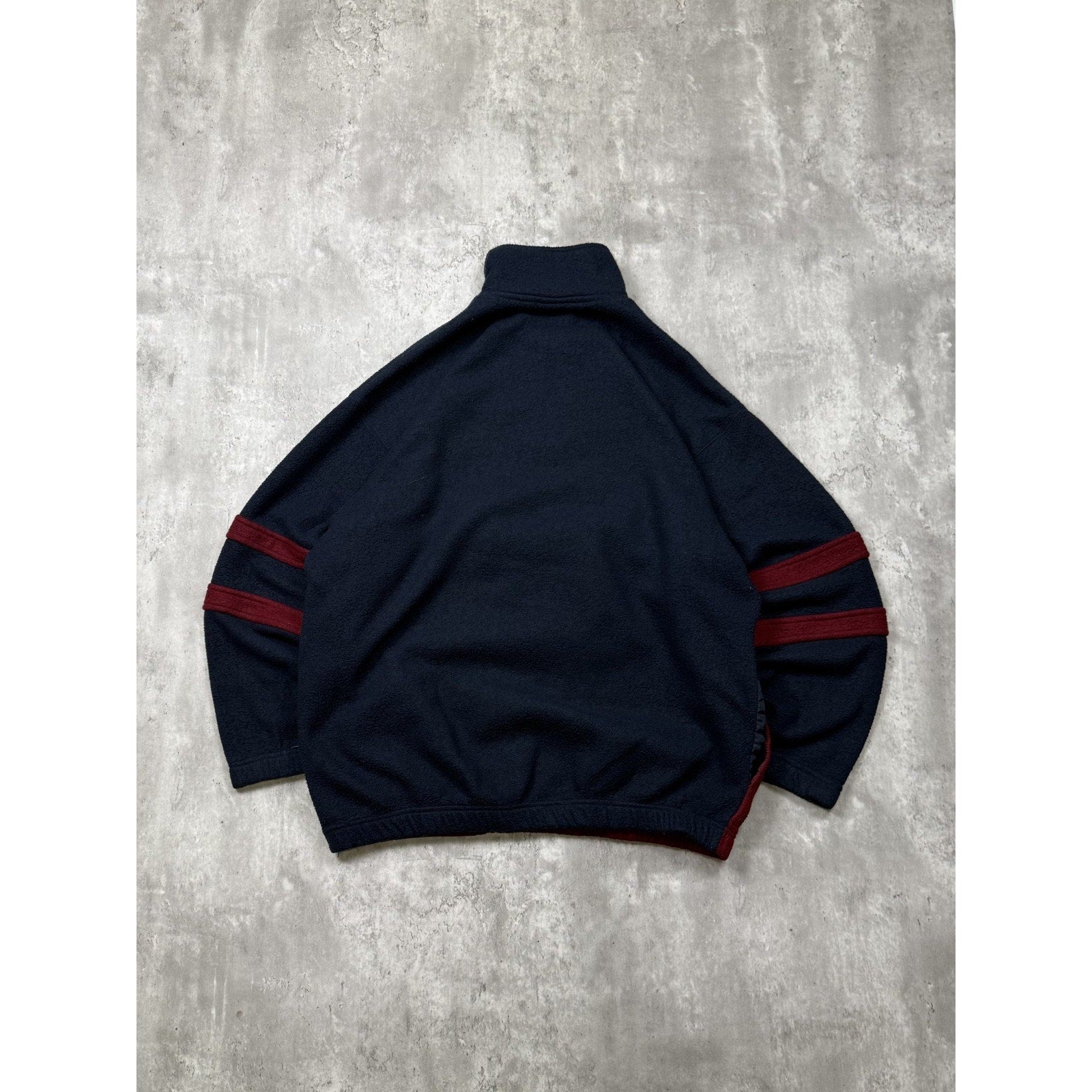 Vintage Bugle Boy Company Two Tone 1/2 Zip Fleece Sweatshirt Size Large