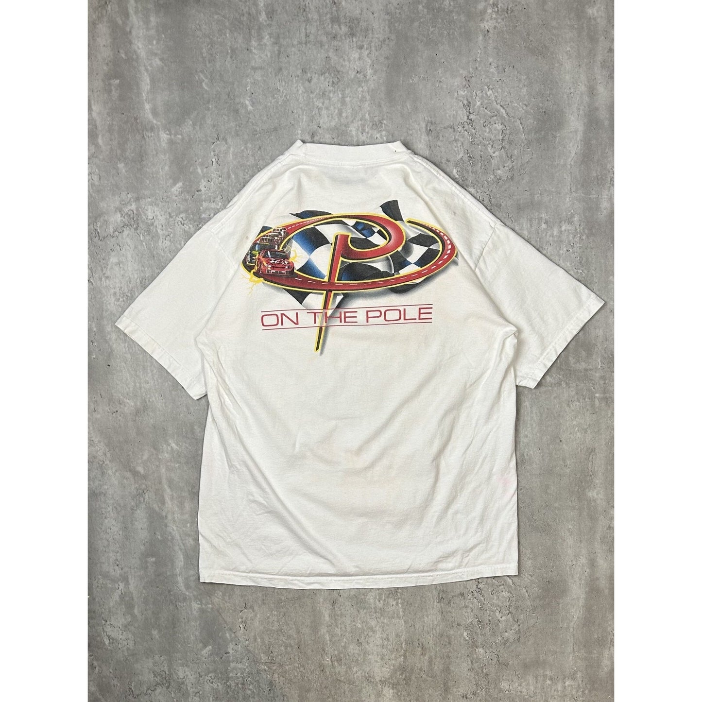 Vintage 1998 Derrike Cope #30 Nascar On The Pole Graphic T-Shirt Size XL White