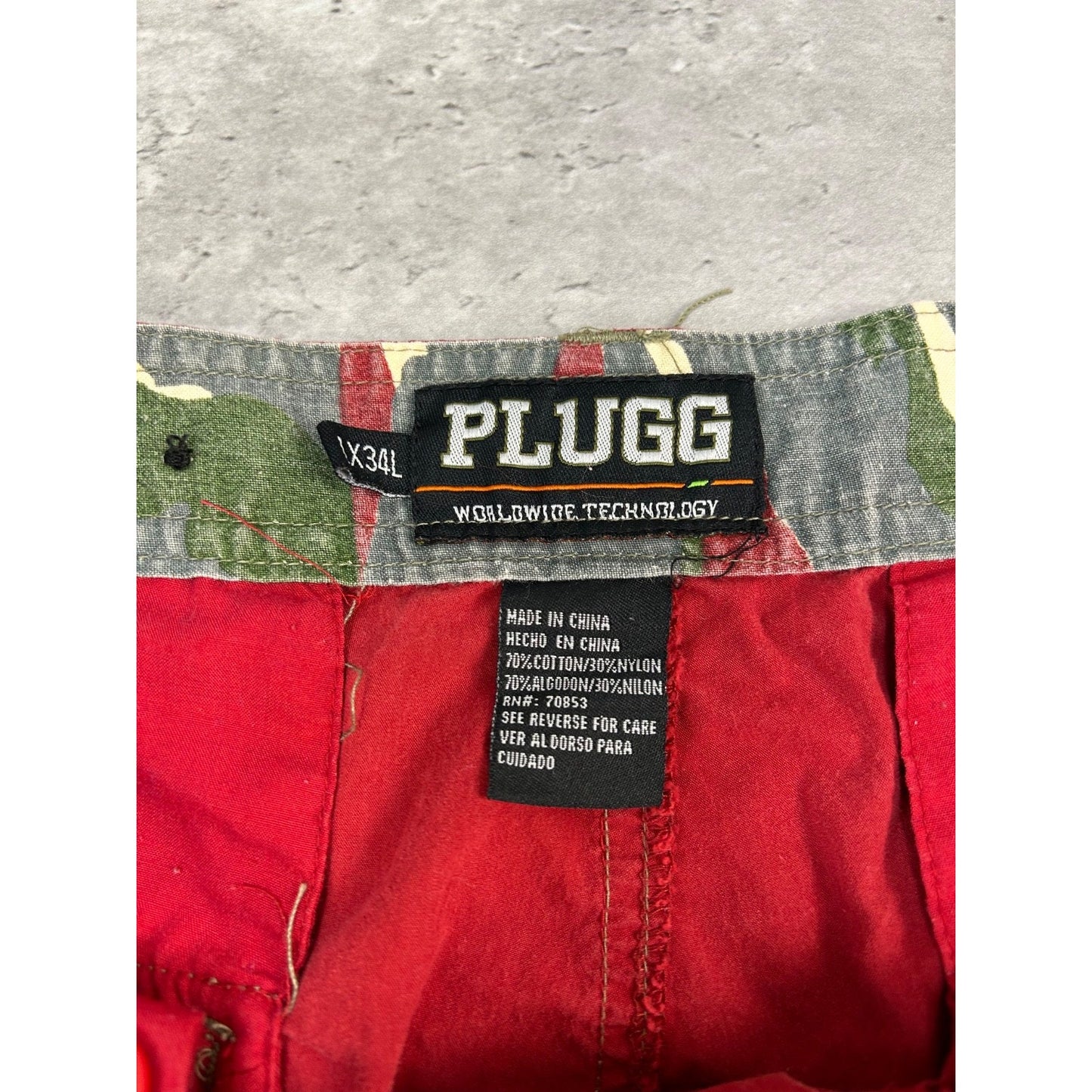 Vintage Y2K Plugg Convertible Baggy Fit Cargo Pants Size 35 Red