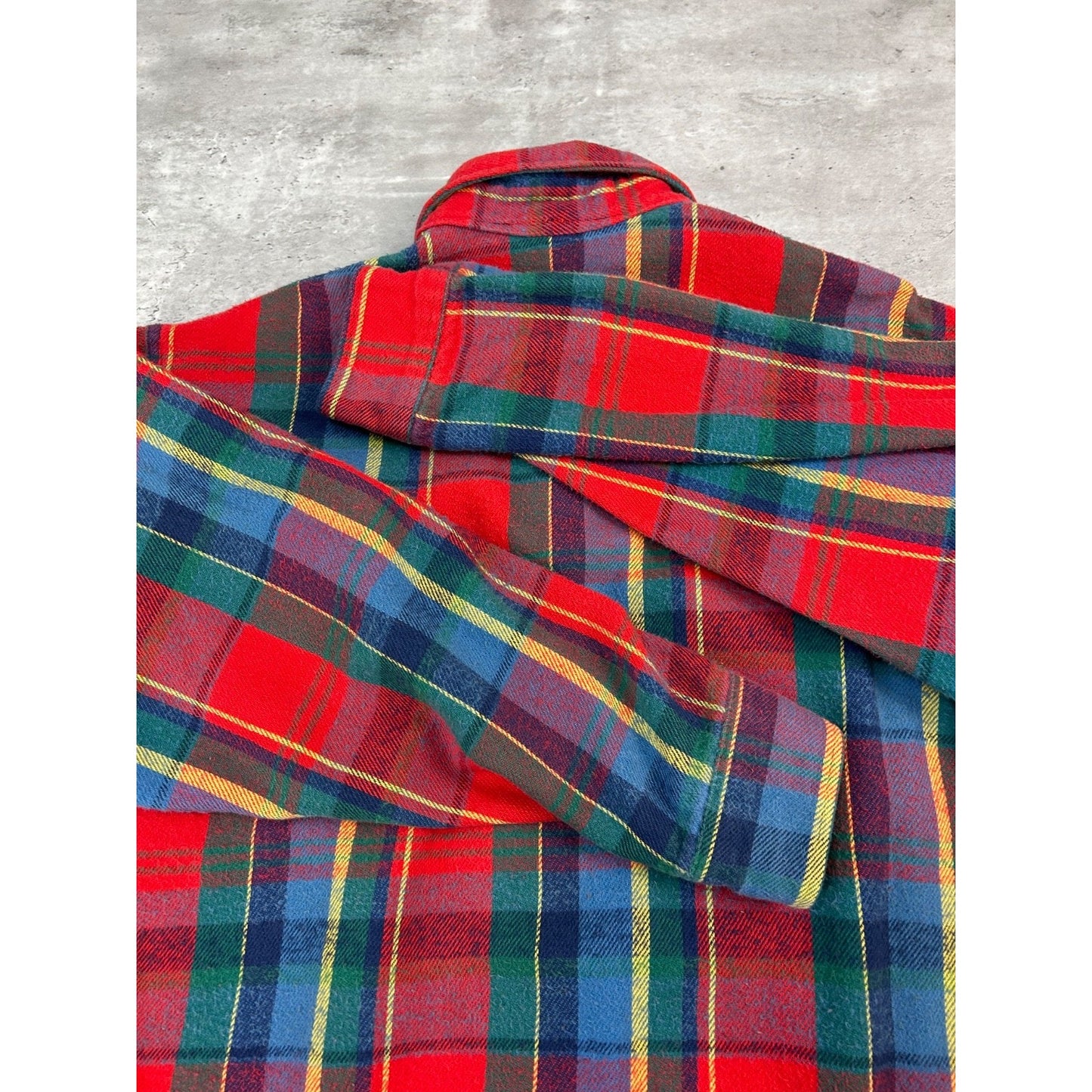 VTG 90s St Johns Bay Plaid Double Pocket Long Sleeve Button Up Shirt Sz Large