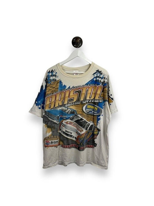 Bristol Motor Speedway Nascar Racing All Over Print Graphic T-Shirt Size 2XL