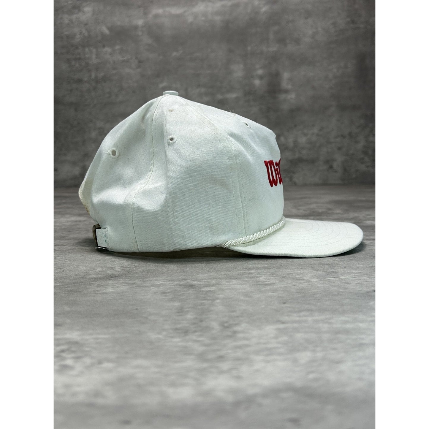 Vintage 80s/90s Wilson Embroidered Spellout Strapback Hat OSFA White